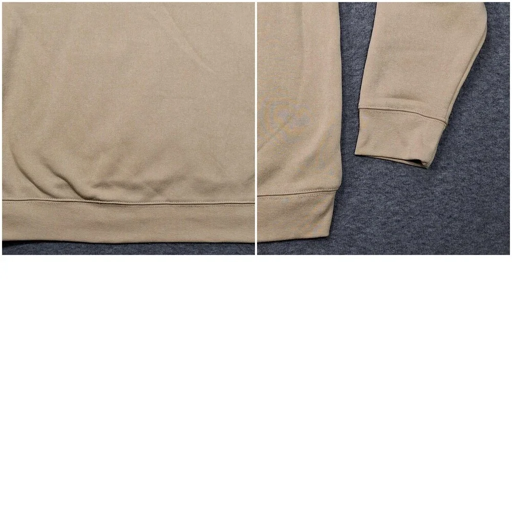 True Religion Hoodie Mens XL Beige Pullover Fleece Horseshoe Logo Sweatshirt